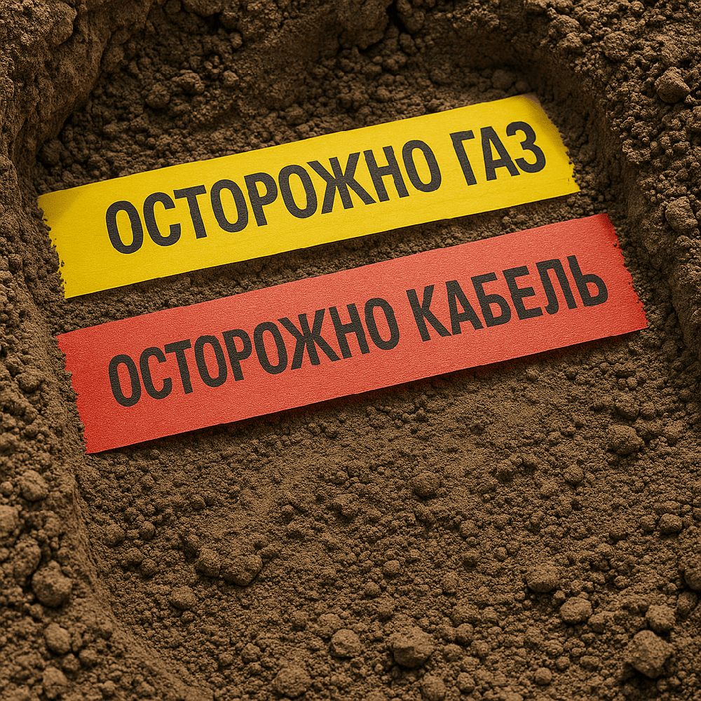 укладка ленты сигнальной