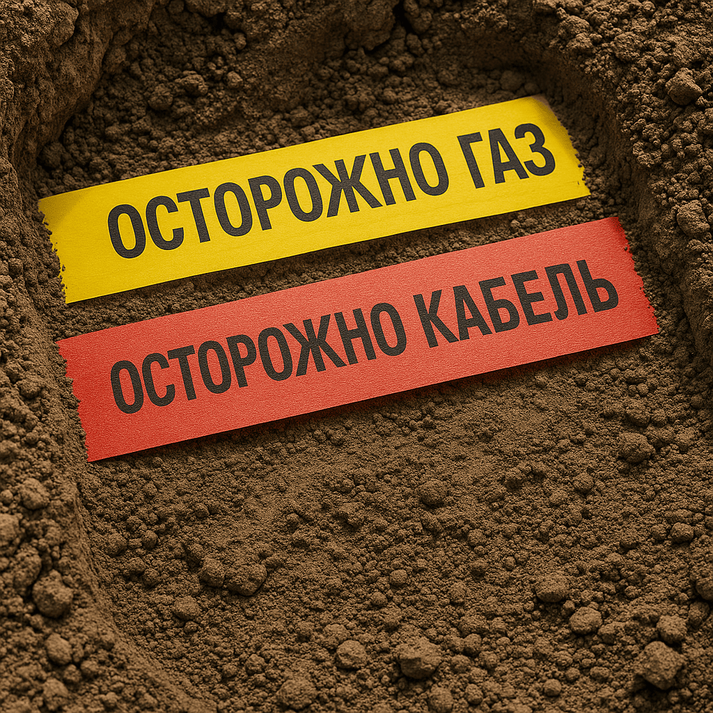 укладка ленты сигнальной